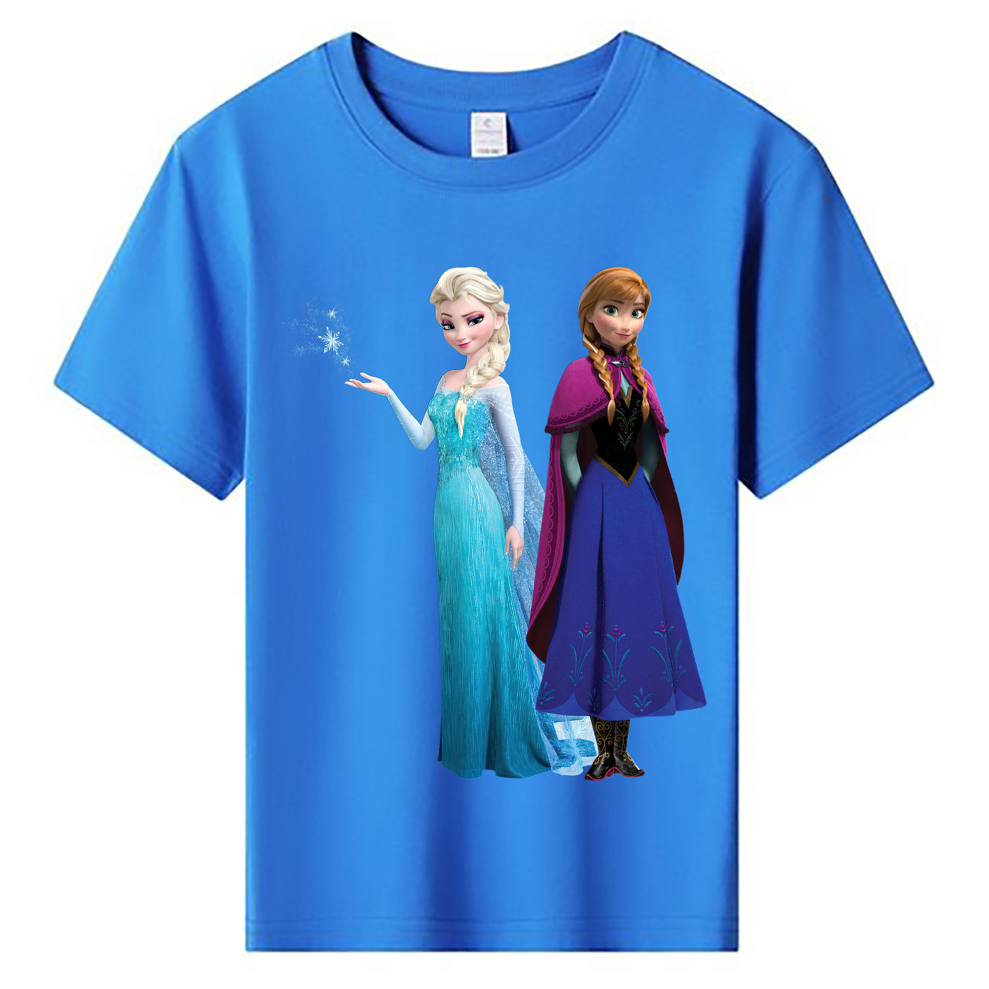 （画像用） アナと雪の女王 アンナ エルサ Frozen Anna Elsa 綿100％キッズTシャツ（フロントプリント）